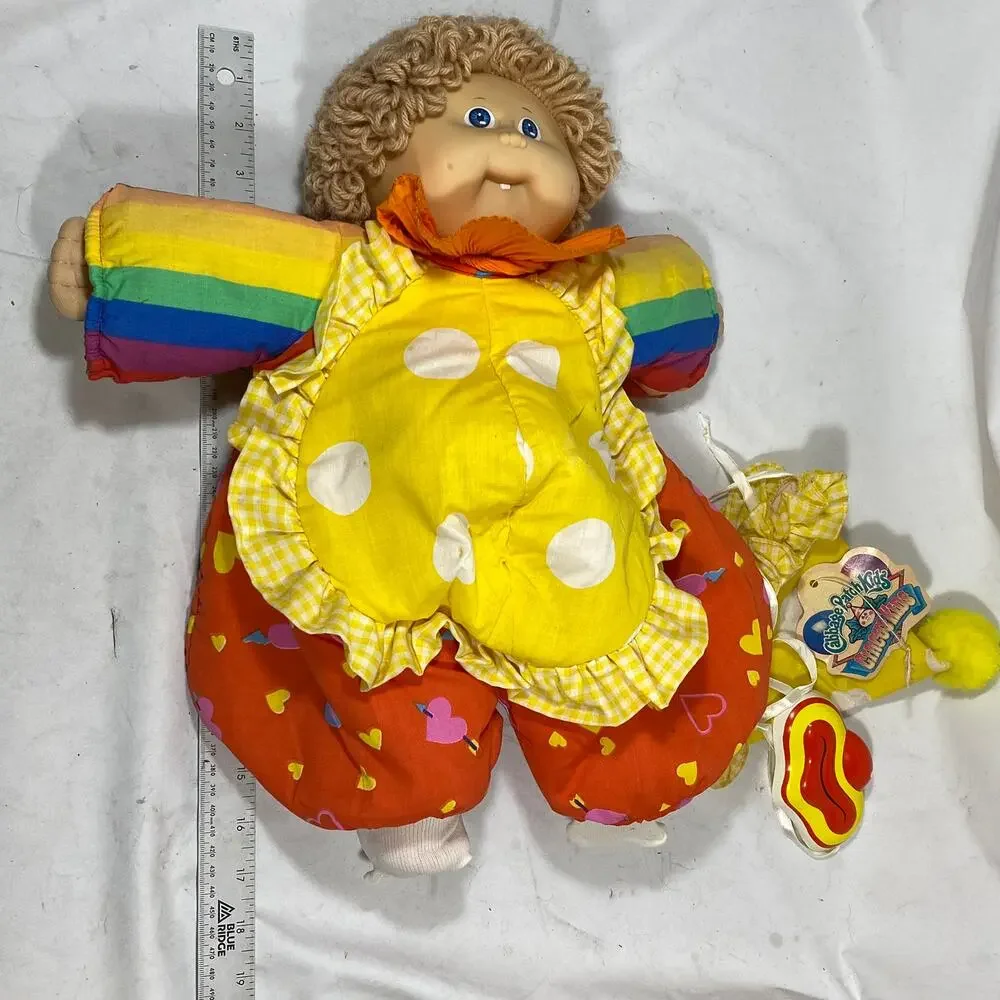 Vintage 1980s Coleco Cabbage Patch Circus Kids Clown Doll Mask Hat Multicolor